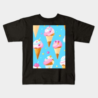 Delicious Creamy Ice Cream Cone with candies Kids T-Shirt